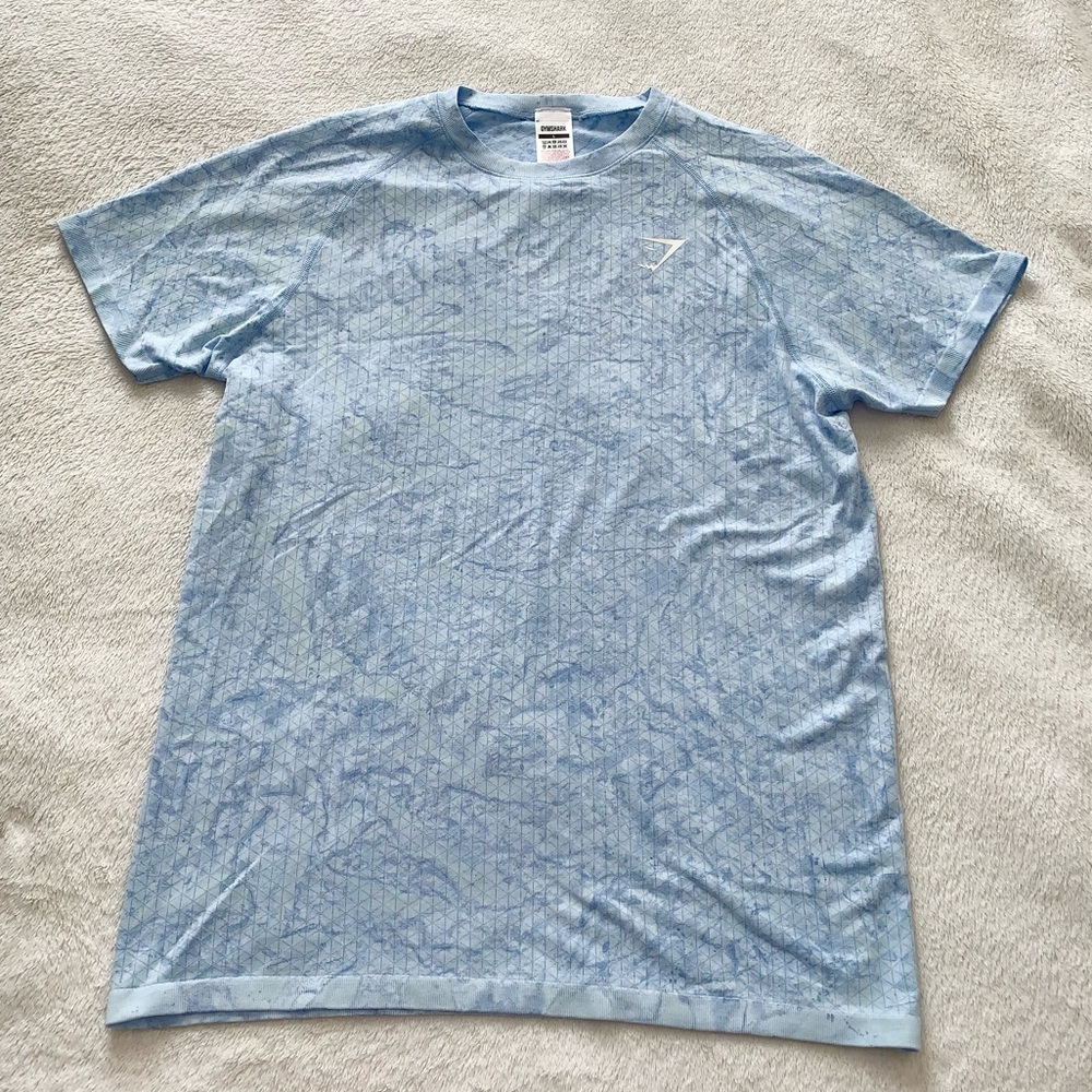 Gymshark Geo Seamless Baby Blue T-Shirt Size L